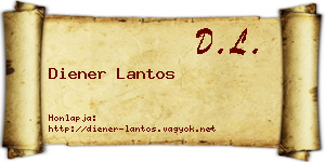 Diener Lantos névjegykártya